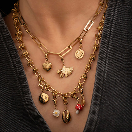 Charm Pluivioa - médaillon avec étoiles et oxydes de zirconium