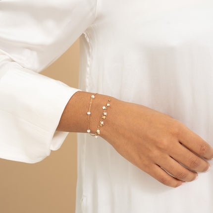 Bracelet - pampilles rondes et perles d'eau douce