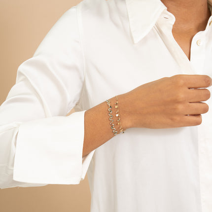 Bracelet - round tassels and natural stones