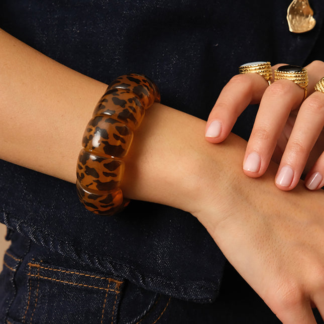 Bracelet élastique Pavaya - perles en acétate coloré