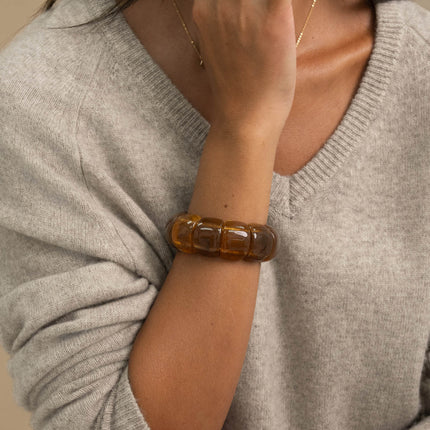 Bracelet élastique Pavaya - perles en acétate coloré