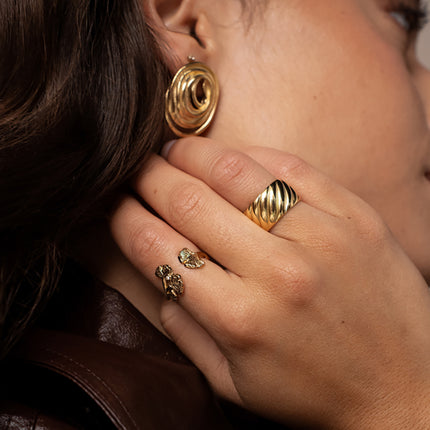 Bague ouverte Sidona - ginkos et oxydes de zirconium
