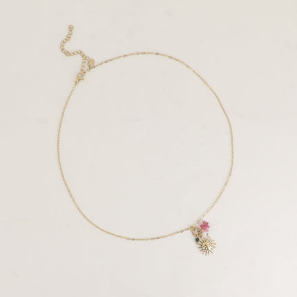 Necklace - sun, natural stones