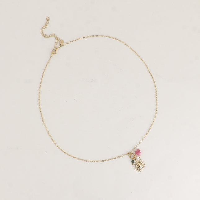 Collier - soleil, pierres naturelles