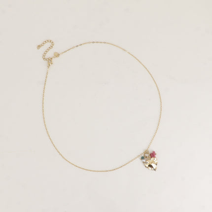 Necklace - textured heart, natural stones