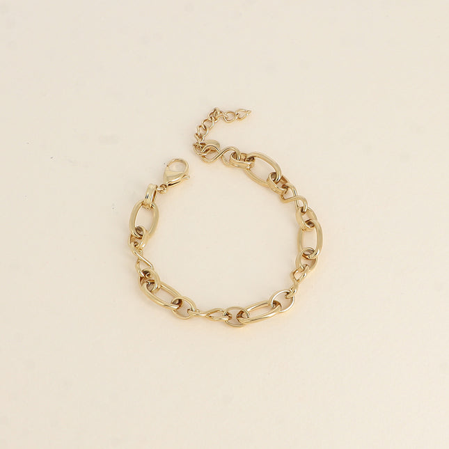Bracelet - maille aux longs anneaux alternés