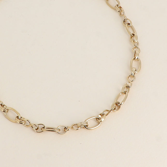 Collier Ceylana - maille aux anneaux ovales et infini
