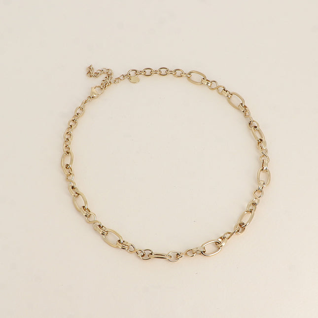 Collier Ceylana - maille aux anneaux ovales et infini