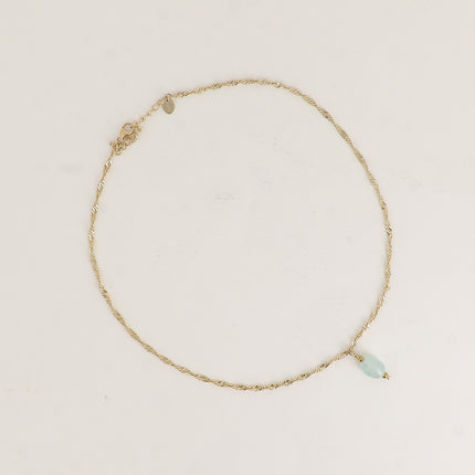 Collier - maille torsadée et pierre naturelle