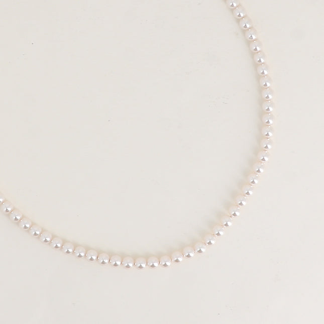 Necklace - 5mm white resin beads