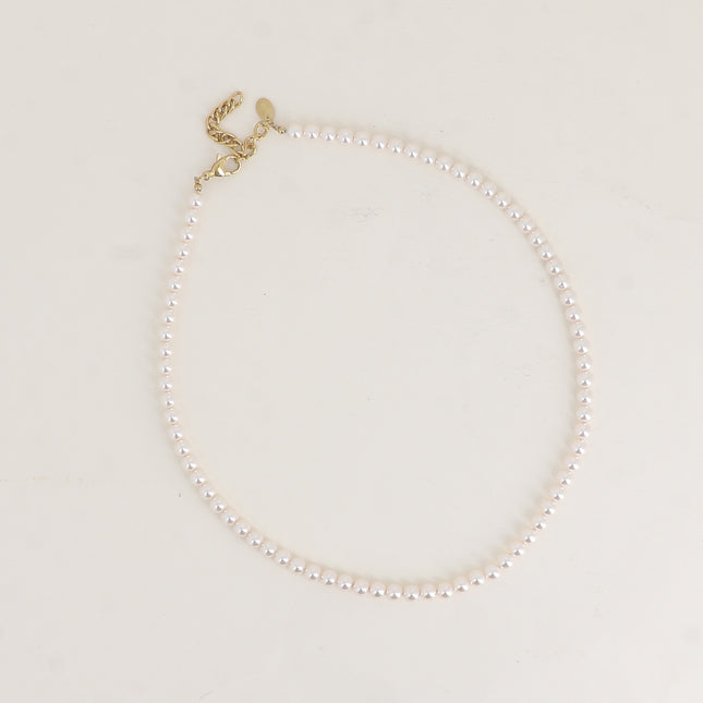 Necklace - 5mm white resin beads