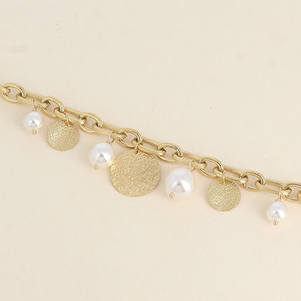 Mocha Bracelet - resin beads and textured round charms