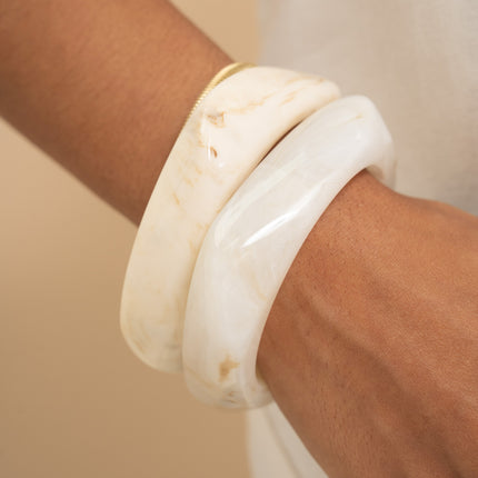 Bracelet - curved square cuff in resin