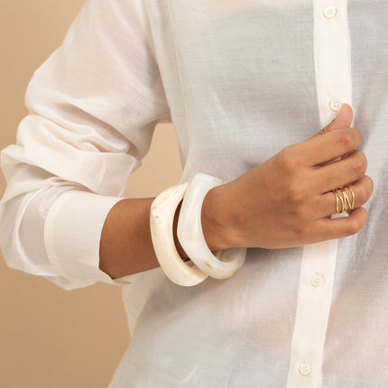Bracelet - curved square cuff in resin