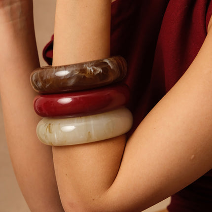 Bracelet Esmée - manchette épaisse fermée en résine