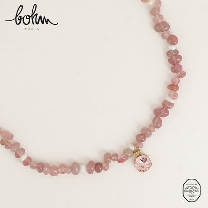 Collier - pierres naturelles, cristaux de Swarovski® 10mm