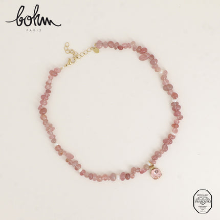 Collier - pierres naturelles, cristaux de Swarovski® 10mm