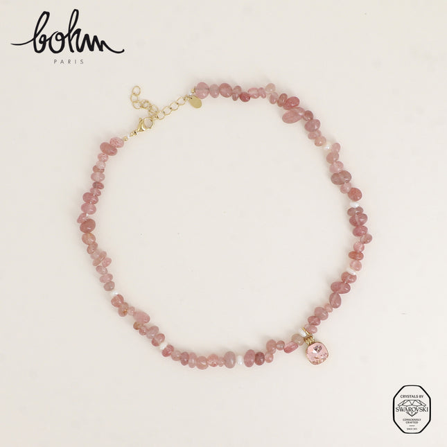 Collier - pierres naturelles, cristaux de Swarovski® 10mm