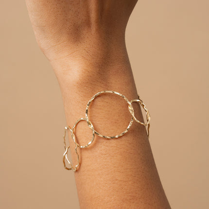 Bracelet - multi-layered textured round rings