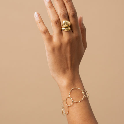 Bracelet - multi-layered textured round rings