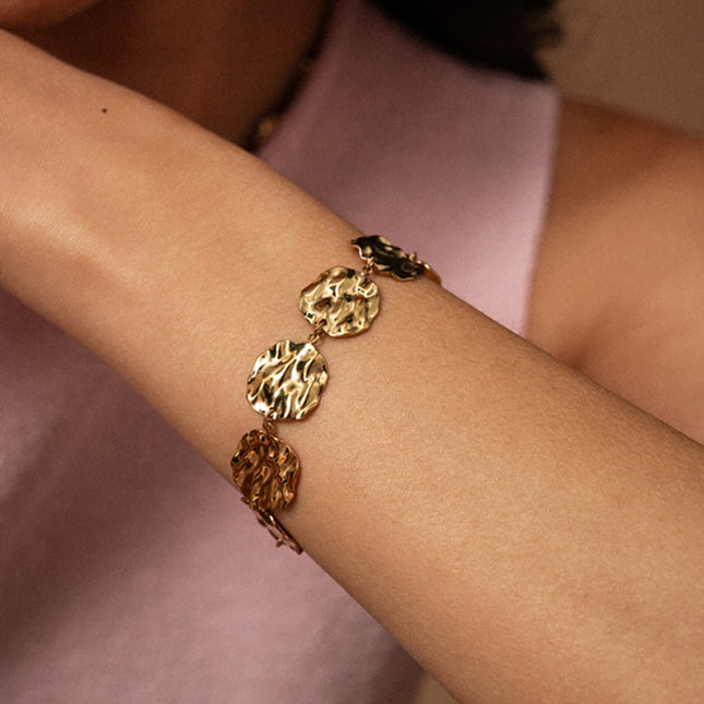 Bracelet - hammered round pieces