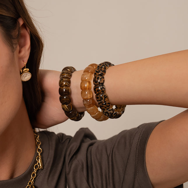 Bracelet élastique Olivia - perles en résine