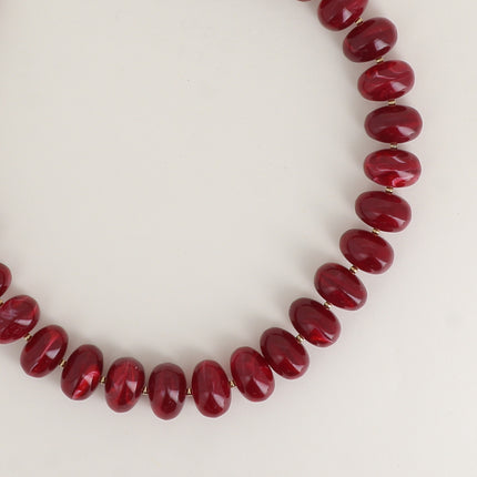 Collier - grosses perles de résine ovales