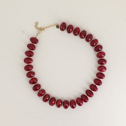 Collier - grosses perles de résine ovales