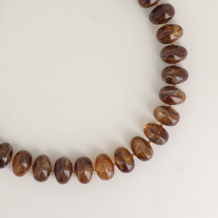 Collier - grosses perles de résine ovales