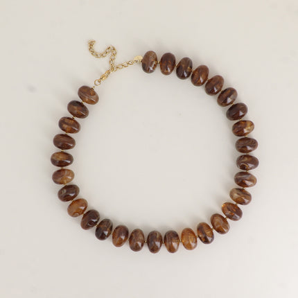 Collier - grosses perles de résine ovales