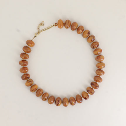 Collier - grosses perles de résine ovales