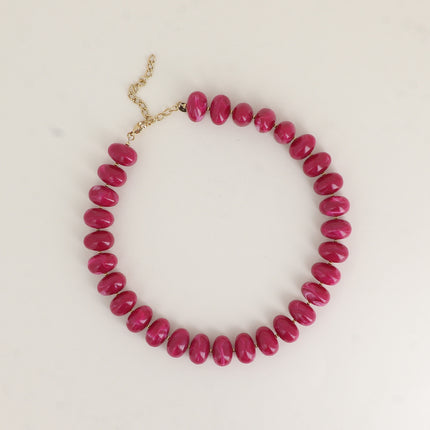 Collier - grosses perles de résine ovales