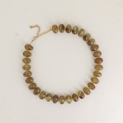 Collier - grosses perles de résine ovales