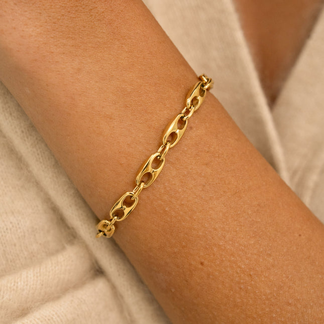 Bracelet - maille type grain de café