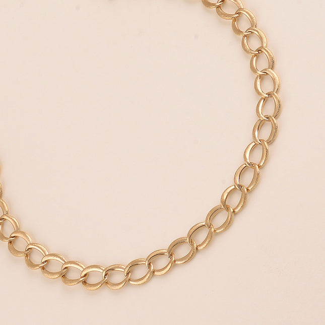 Collier - maille ovale effet brossée