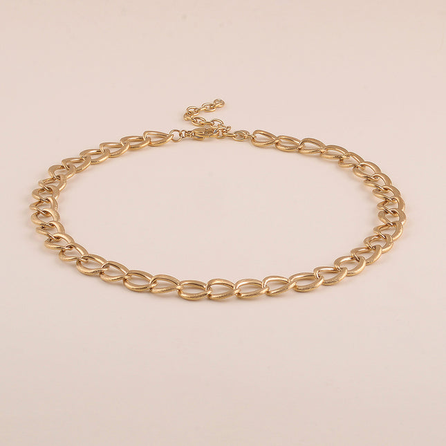 Collier - maille ovale effet brossée