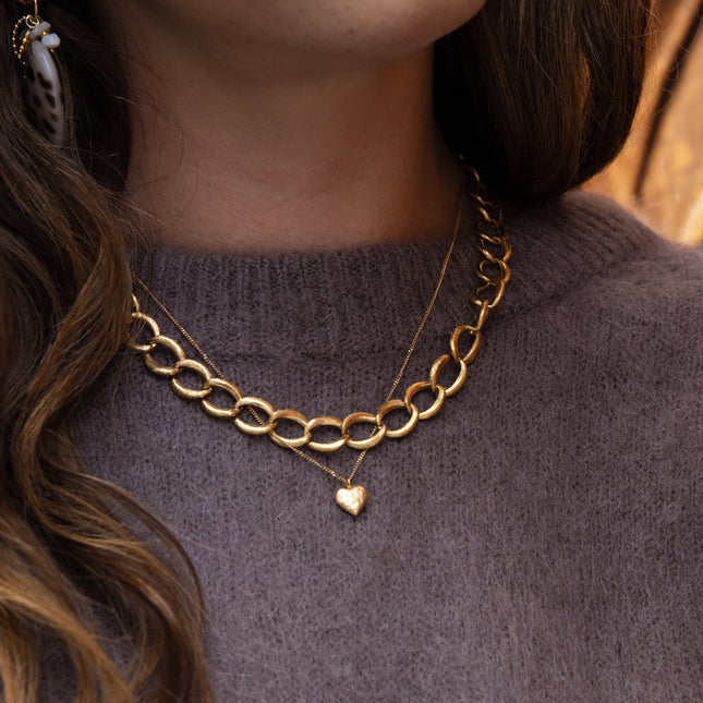 Collier Maélane - maille ovale effet brossée