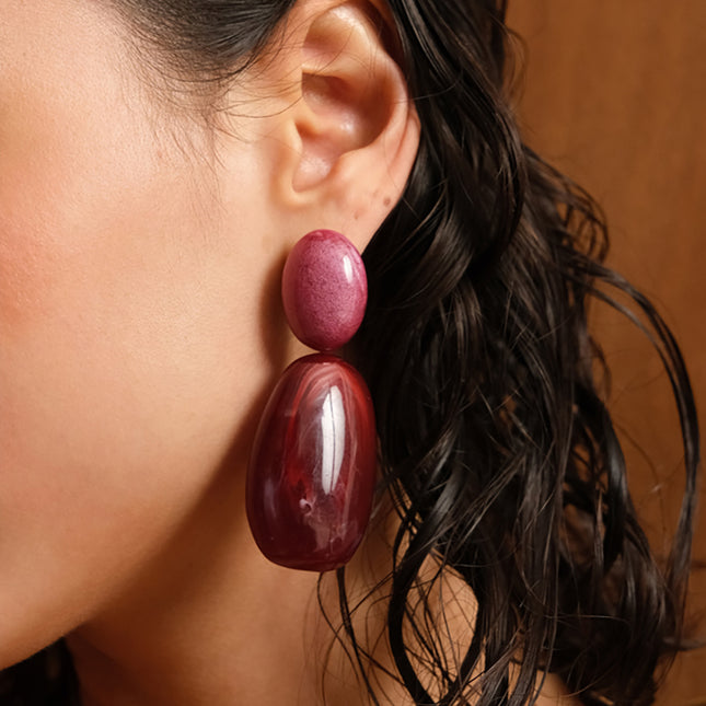 Soléandre Dangle Earrings - 2 resin pieces