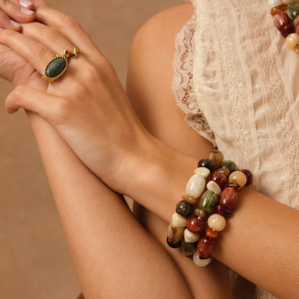 Bracelet élastique Orévia - perles en résine
