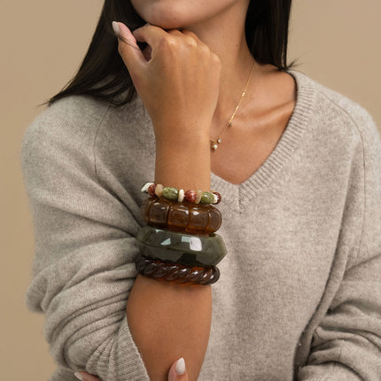 Bracelet élastique Pavaya - perles en acétate coloré