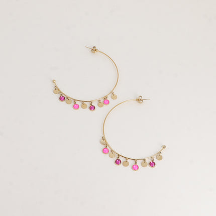 Créoles - pampilles rondes ornées de cristaux Swarovski®