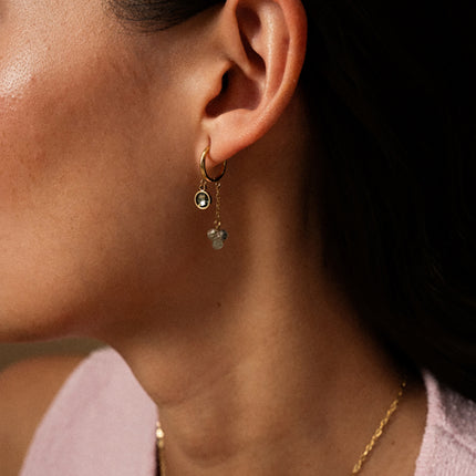 Créoles Soly - ornées de cristaux Swarovski® et de pierres naturelles