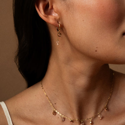 Créoles Soly - ornées de cristaux Swarovski® et de pierres naturelles