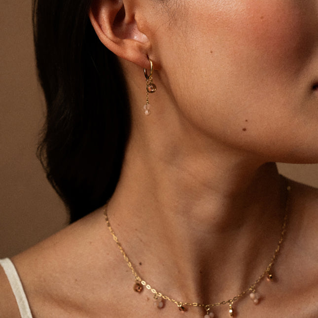 Créoles Soly - ornées de cristaux Swarovski® et de pierres naturelles