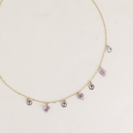 Soly necklace - natural stones and adorned with Swarovski crystals PP20