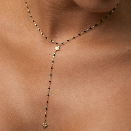 Collier Y - chaîne émaillée et deux étoiles du Nord
