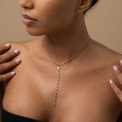 Collier Y - chaîne émaillée et deux étoiles du Nord
