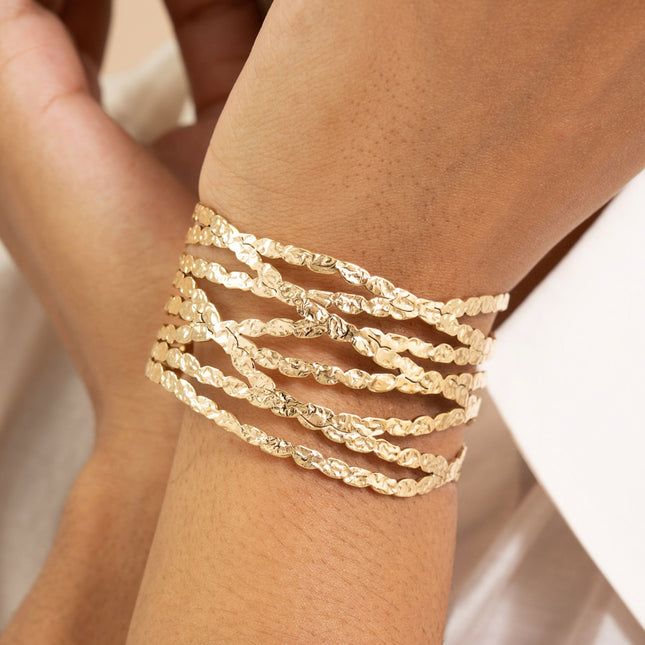 Cuff - 8 textured rings