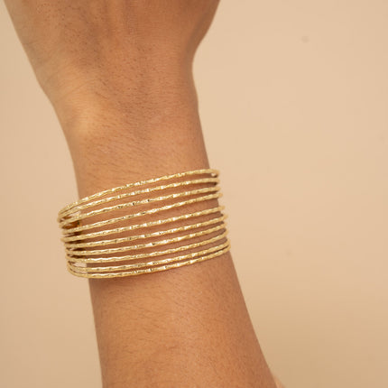 Cuff - 10 textured rings