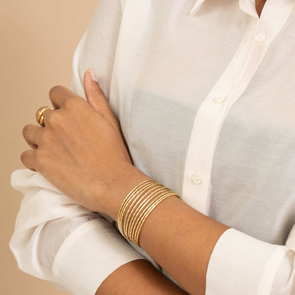 Cuff - 10 textured rings